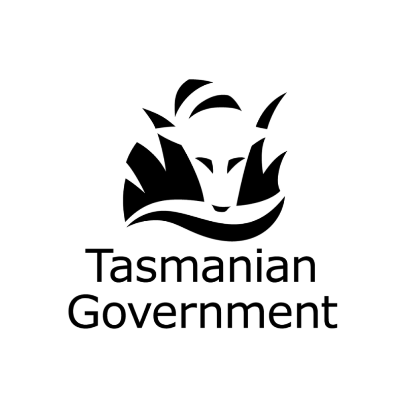 Tasmanian Government logo featuring a stylised Tasmanian tiger above the text “Tasmanian Government”