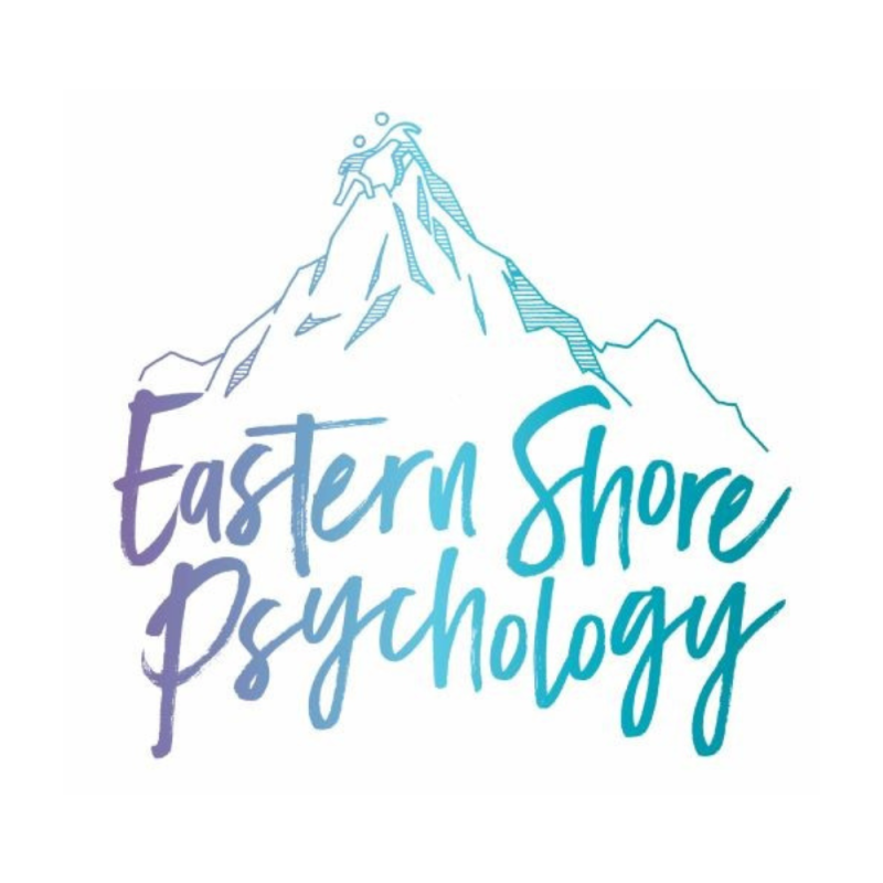Mountain illustration above the text “Eastern Shore Psychology” in stylised script