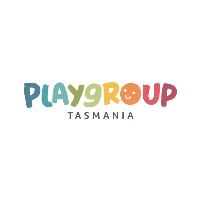Playgroup Tasmania logo with multicoloured “Playgroup” text and “Tasmania” below.