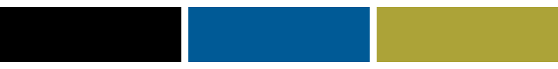 the three colours of the corporate colour palette. From left to right: black, blue and olive. consisting of black, blue and olive.