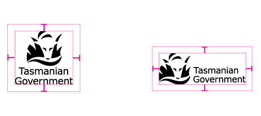 both Tasmanian Government logo with exclusion zone