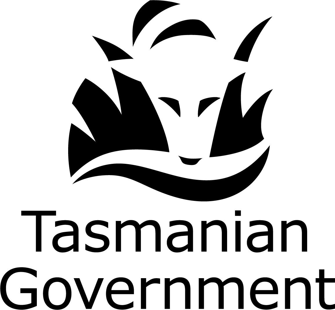 Tasmanian Government logo with Tasmanian Tiger on top and the words Tasmanian Government below