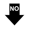 black arrow pointing down with the word no in it