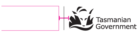 Tasmanian Government logo to the right with indication of clear zone to the left