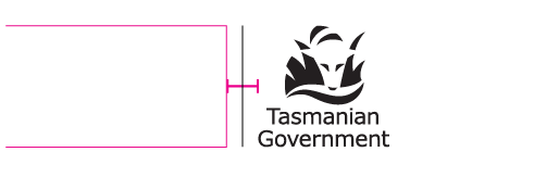 Tasmanian Government logo to the right with indication of clear zone to the left